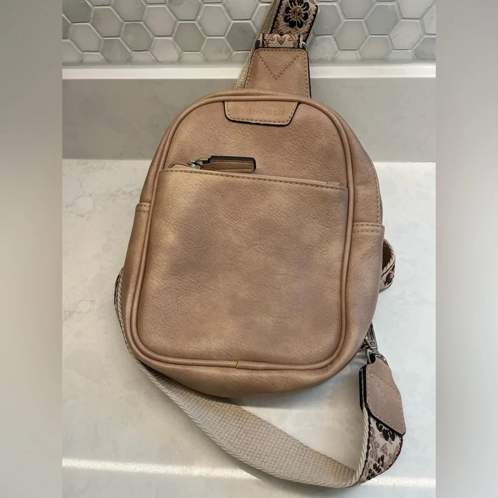 Bostanten Anti-Theft Shoulder Strap Crossbody Bag Light Brown‎